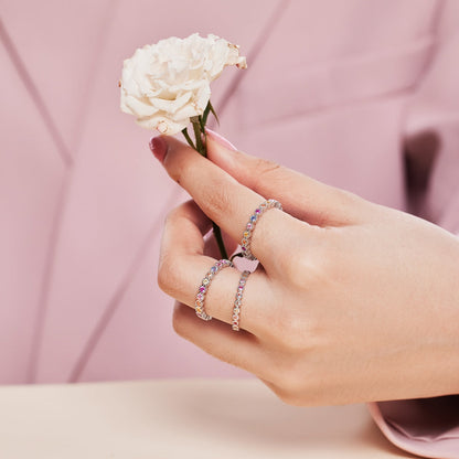 [CiCi]Unique Scintillating Round Cut Daily Ring