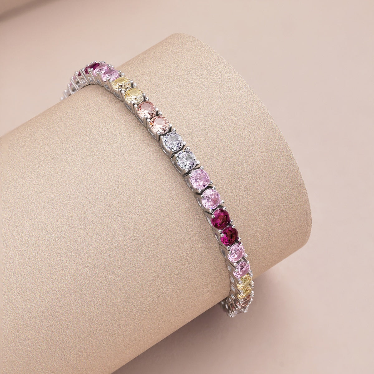 [CiCi]Radiant Colorful Round Cut Tennis Bracelet