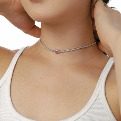 [CiCi]1.0 Carat Shining Oval Cut Necklace