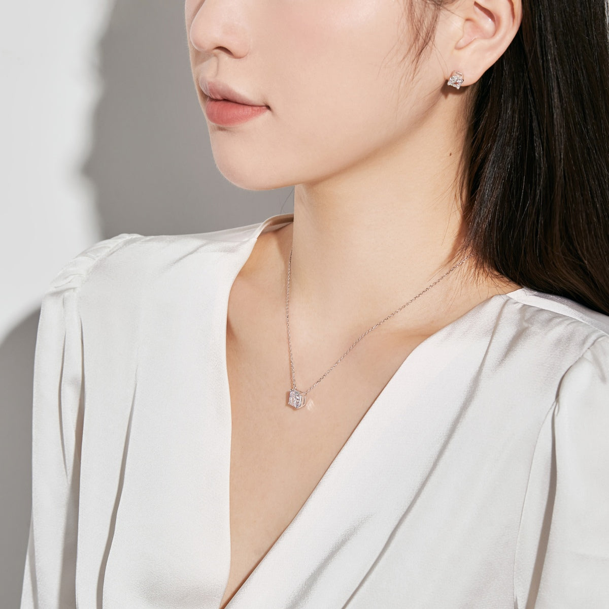 [CiCi]1.0 Carat Radiant Princess Cut Wedding Earrings