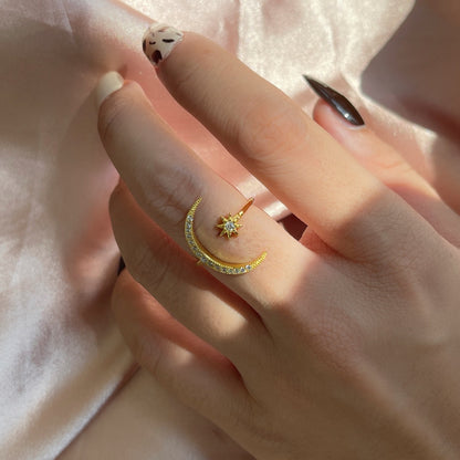 [CiCi]Eternity Moon & Star Ring