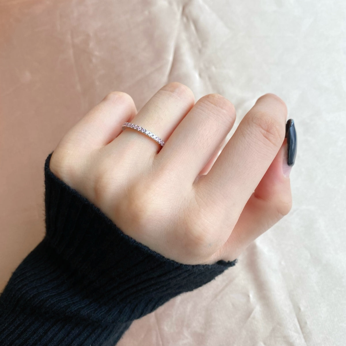 [CiCi]Delicate Sparkling Round Cut Daily Ring