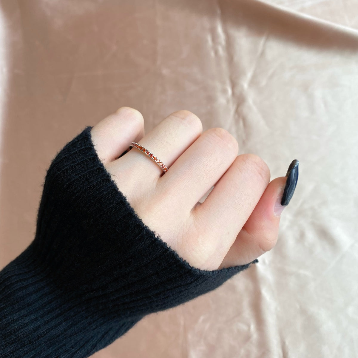 [CiCi]Delicate Sparkling Round Cut Daily Ring