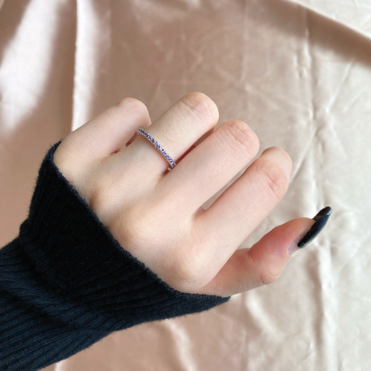 [CiCi]Delicate Sparkling Round Cut Daily Ring