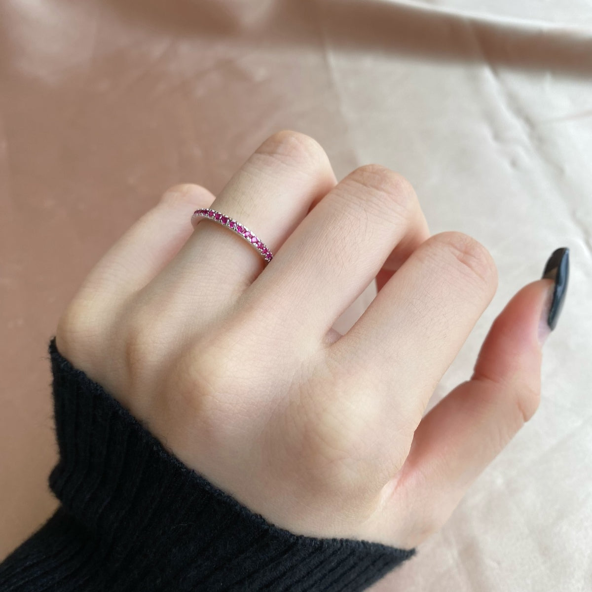 [CiCi]Delicate Sparkling Round Cut Daily Ring