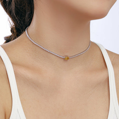[CiCi]1.0 Carat Shining Oval Cut Necklace