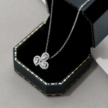 [CiCi]Elegant Flower Shape Pear Cut Necklace
