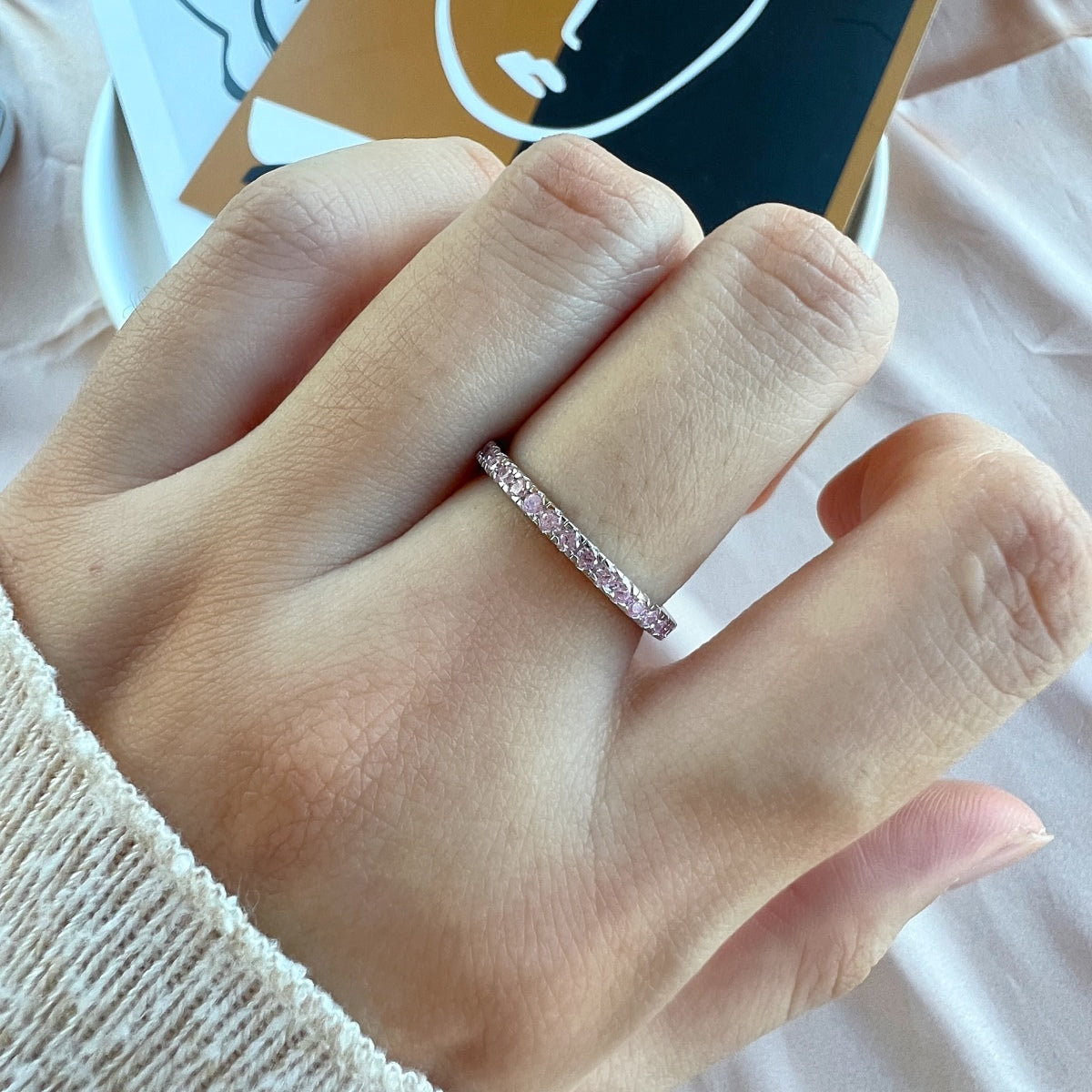 [CiCi]Delicate Sparkling Round Cut Daily Ring
