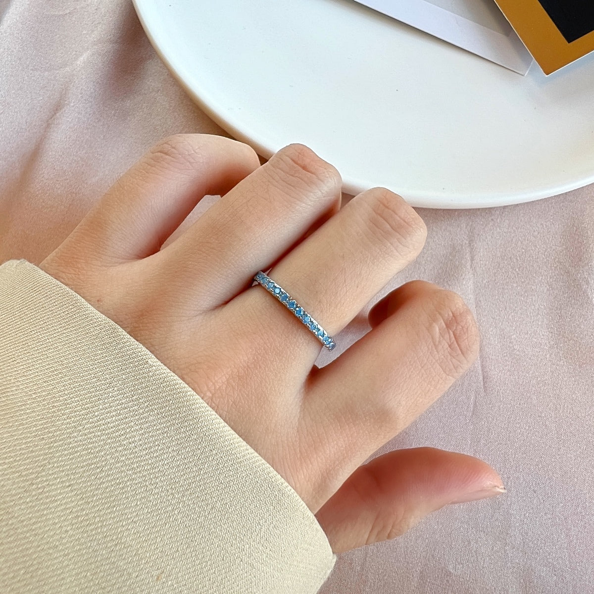 [CiCi]Delicate Sparkling Round Cut Daily Ring