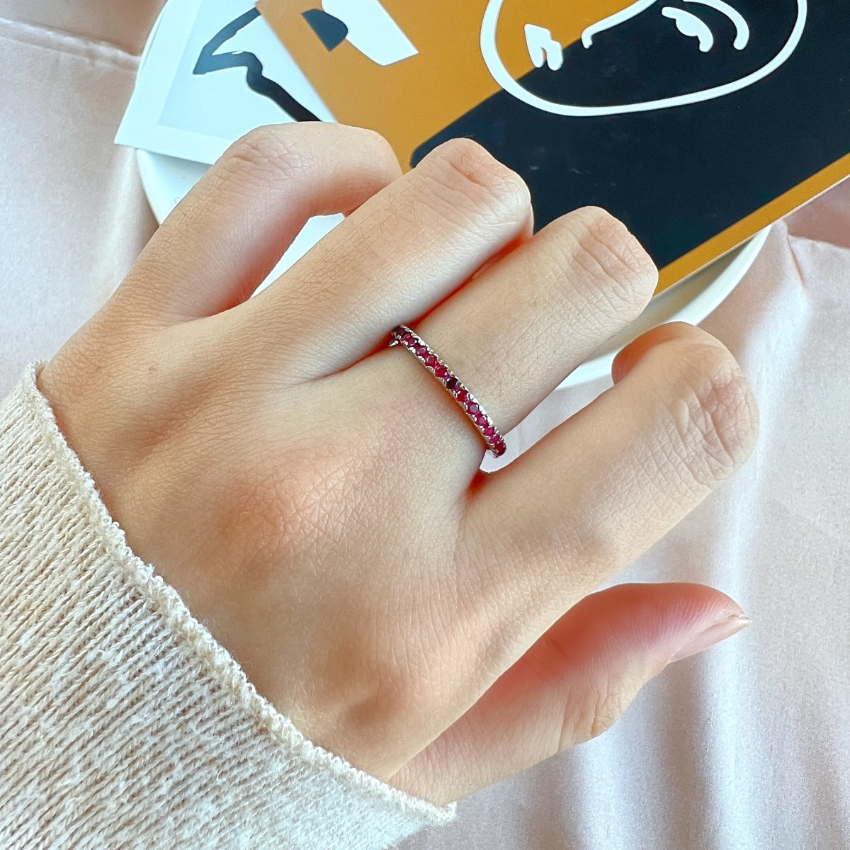 [CiCi]Delicate Sparkling Round Cut Daily Ring