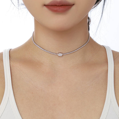 [CiCi]1.0 Carat Shining Oval Cut Necklace
