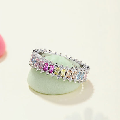 [CiCi]Splashy Ornate Emerald Cut Cocktail Ring