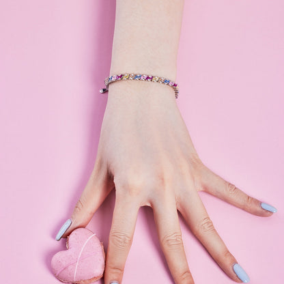 [CiCi]Ornate Sparkling Multi Cut Party Bracelet