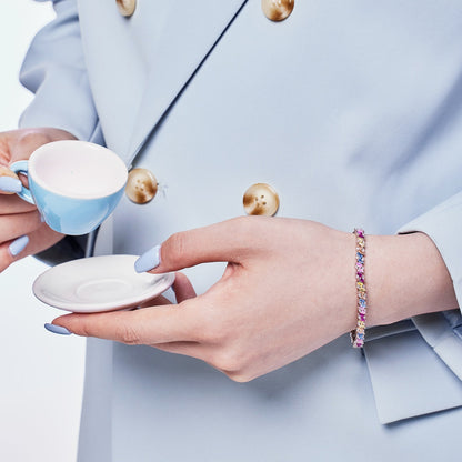 [CiCi]Ornate Sparkling Multi Cut Party Bracelet