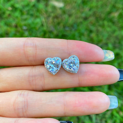 [CiCi]Sparkling Heart Shape Lover Earrings