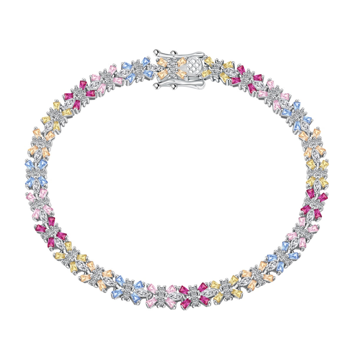 [CiCi]Radiant Colorful Emerald Cut Party Bracelet