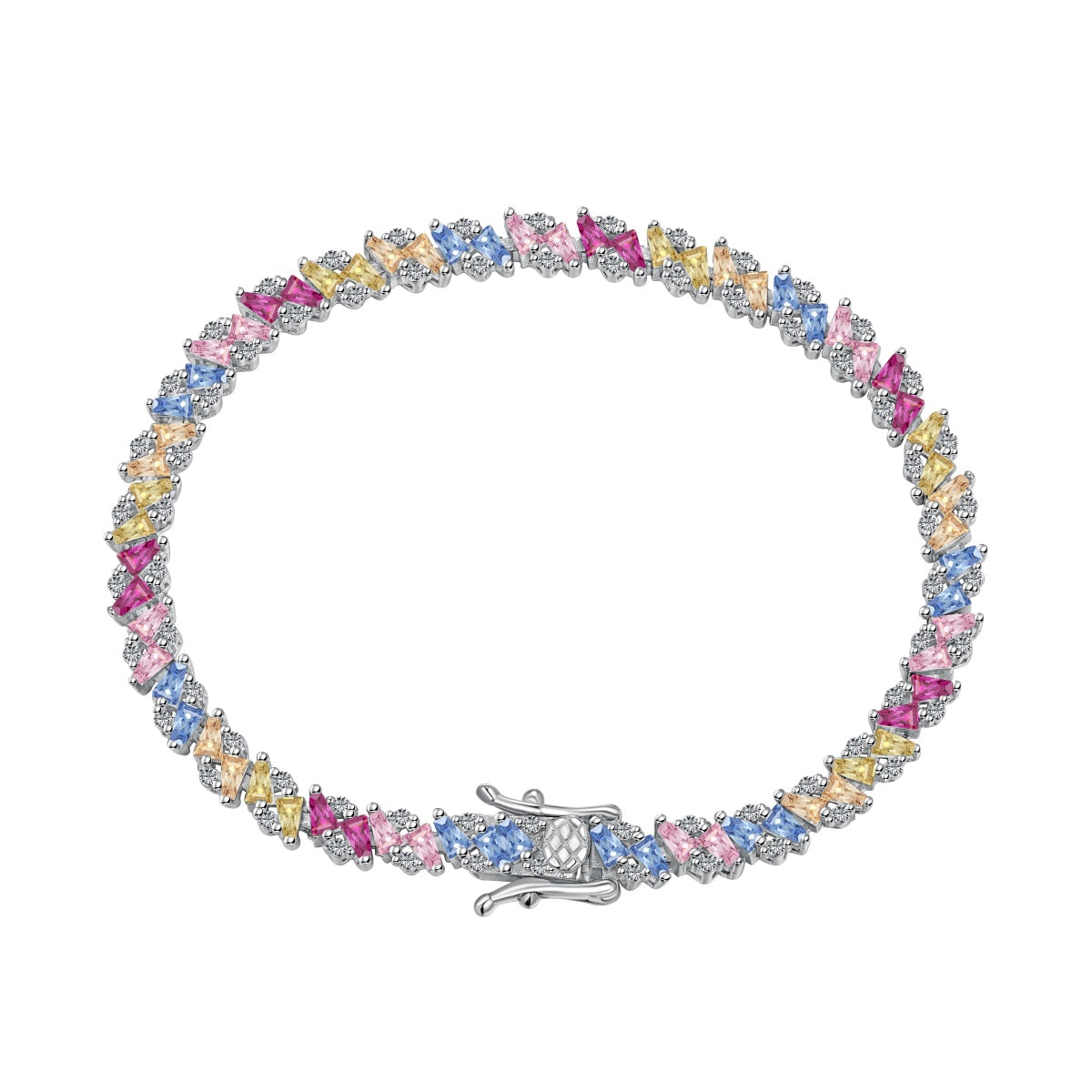 [CiCi]Ornate Sparkling Multi Cut Party Bracelet