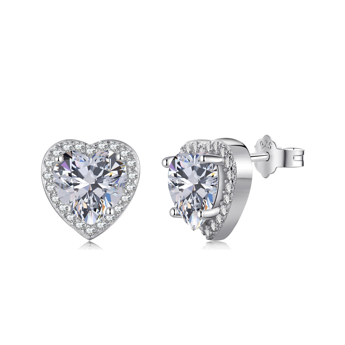 [CiCi]Sparkling Heart Shape Lover Earrings