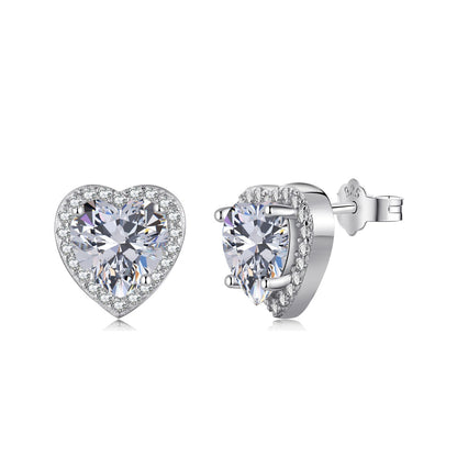 [CiCi]Sparkling Heart Shape Lover Earrings