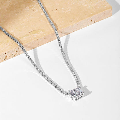 [CiCi]4.0 Carat Elegant Radiant Cut Necklace