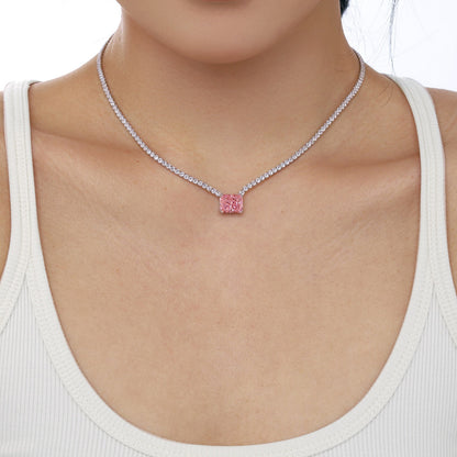 [CiCi]4.0 Carat Elegant Radiant Cut Necklace