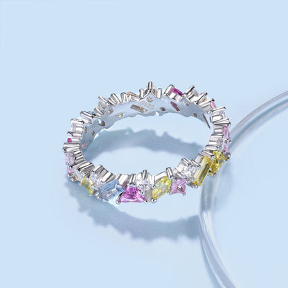 [CiCi]Dazzling Polychromatic Multi cut Daily Ring