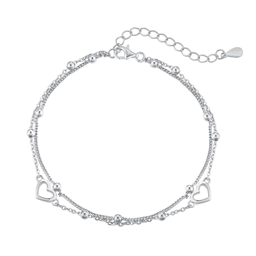 [CiCi]Dainty Double Layer Love Heart Bracelet