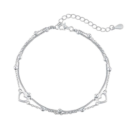 [CiCi]Dainty Double Layer Love Heart Bracelet