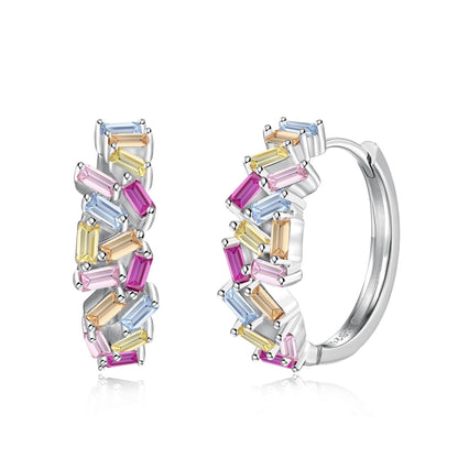 [CiCi]Dazzling Colorful Emerald Cut Daily Earrings