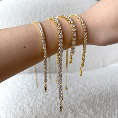 [CiCi]Sparkling Radiant Princess Cut Tennis Bracelet