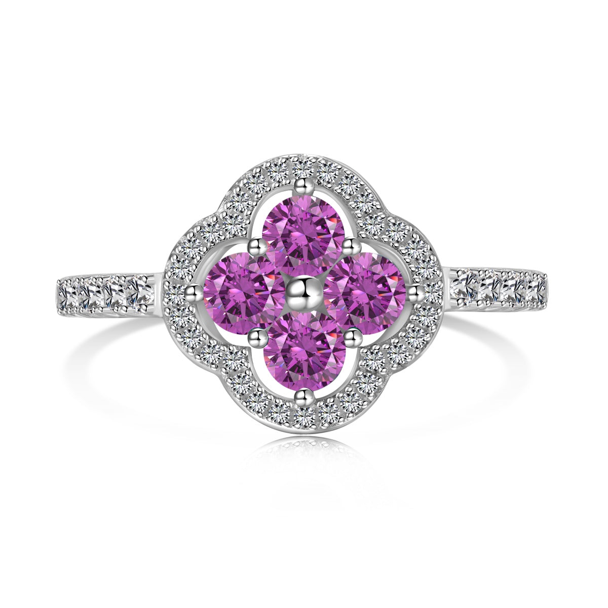 [CiCi]Four Leaf Clover Flower Design Ring