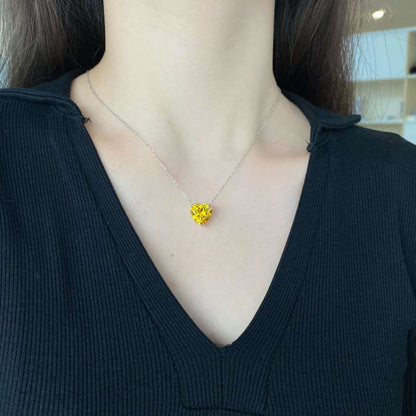 [CiCi]6.0 carat Radiant Heart Shape Necklace