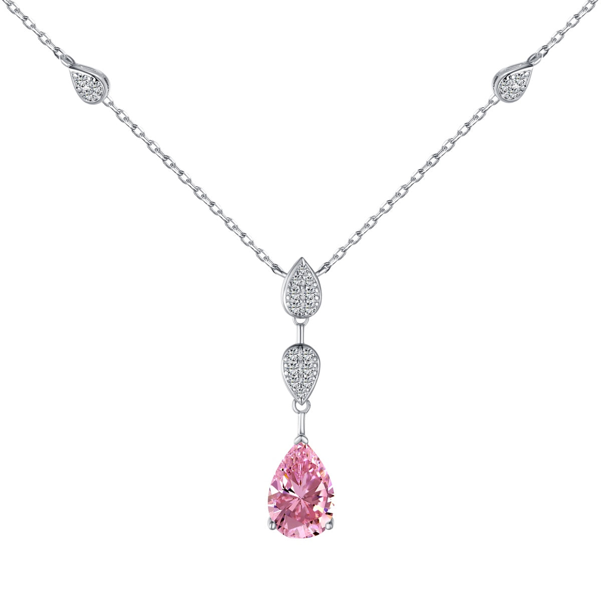 [CiCi]Dazzling Pear Cut Necklace