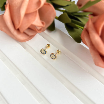 [CiCi]Devil's Eye Ear Bone Nail Earrings