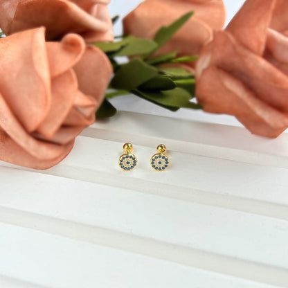 [CiCi]Devil's Eye Ear Bone Nail Earrings