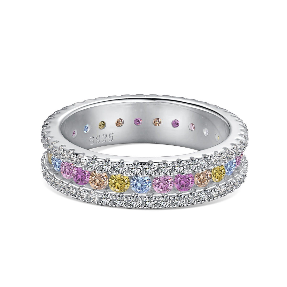 [CiCi]Delicate Colorful Round Cut Daily Ring
