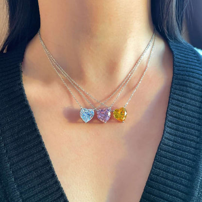 [CiCi]6.0 carat Radiant Heart Shape Necklace