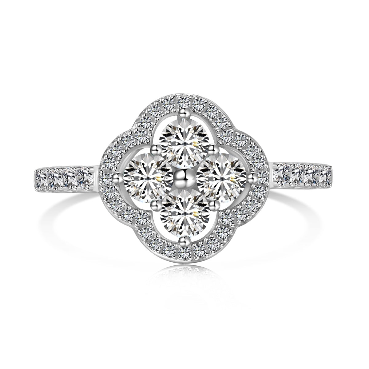 [CiCi]Four Leaf Clover Flower Design Ring