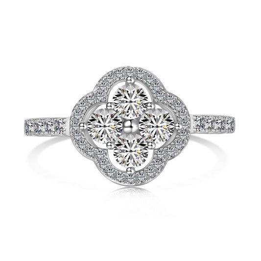 [CiCi]Four Leaf Clover Flower Design Ring