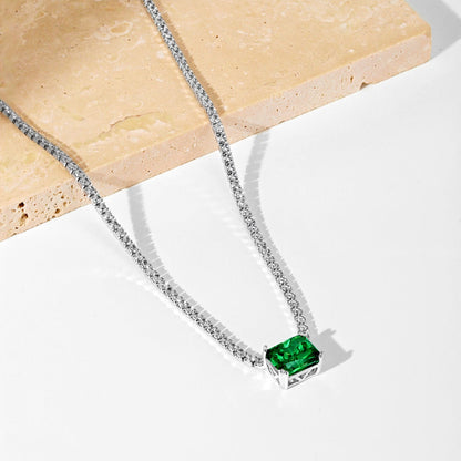 [CiCi]4.0 Carat Elegant Radiant Cut Necklace