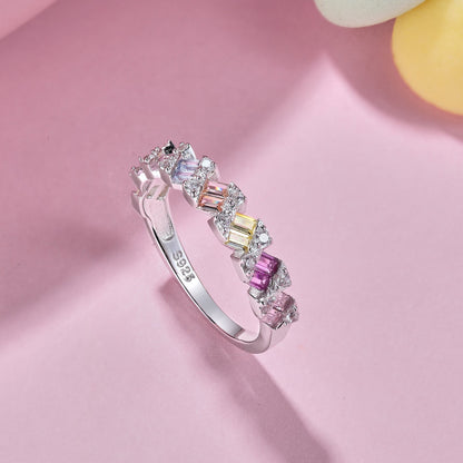 [CiCi]Delicate Vibrant Emerald Cut Daily Ring
