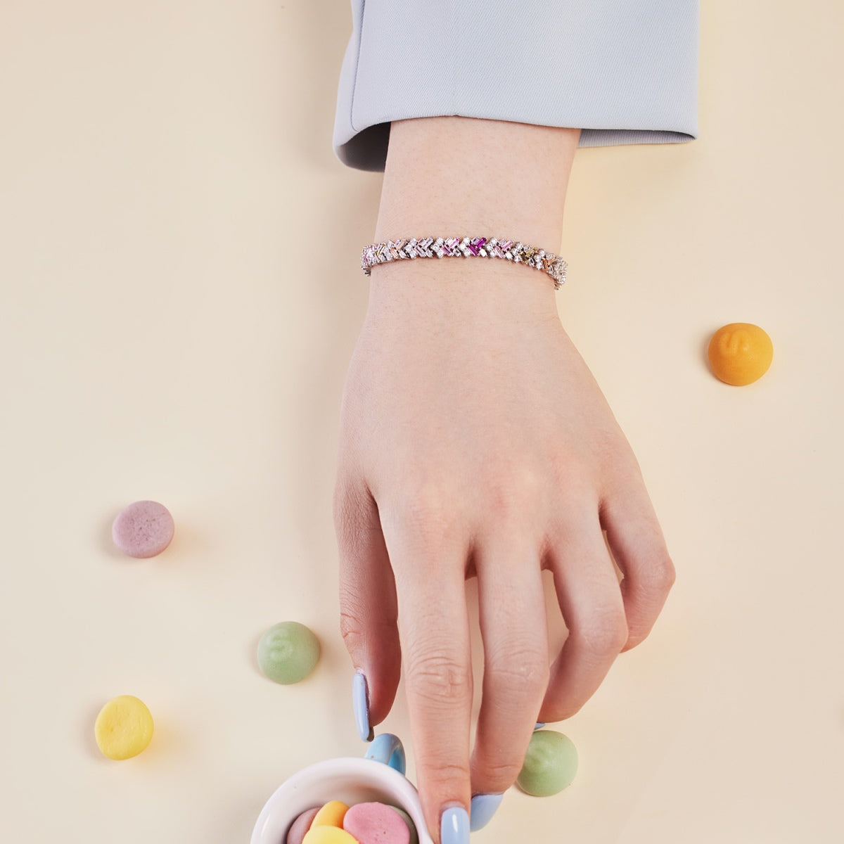 [CiCi]Dazzling Unique Multi Shape Daily Bracelet