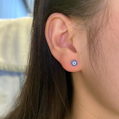 [CiCi]Devil's Eye Ear Bone Nail Earrings