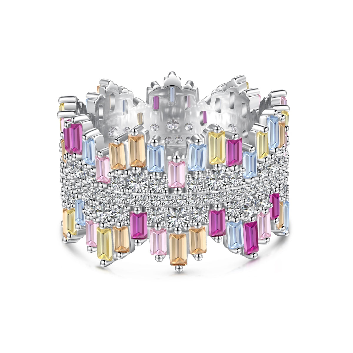 [CiCi]Luxurious Colorful Radiant Cut Daily Ring