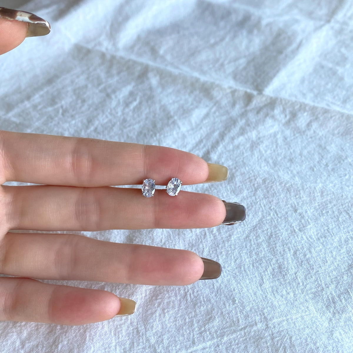 [CiCi]Oval Classic Dignified Elegant Earrings