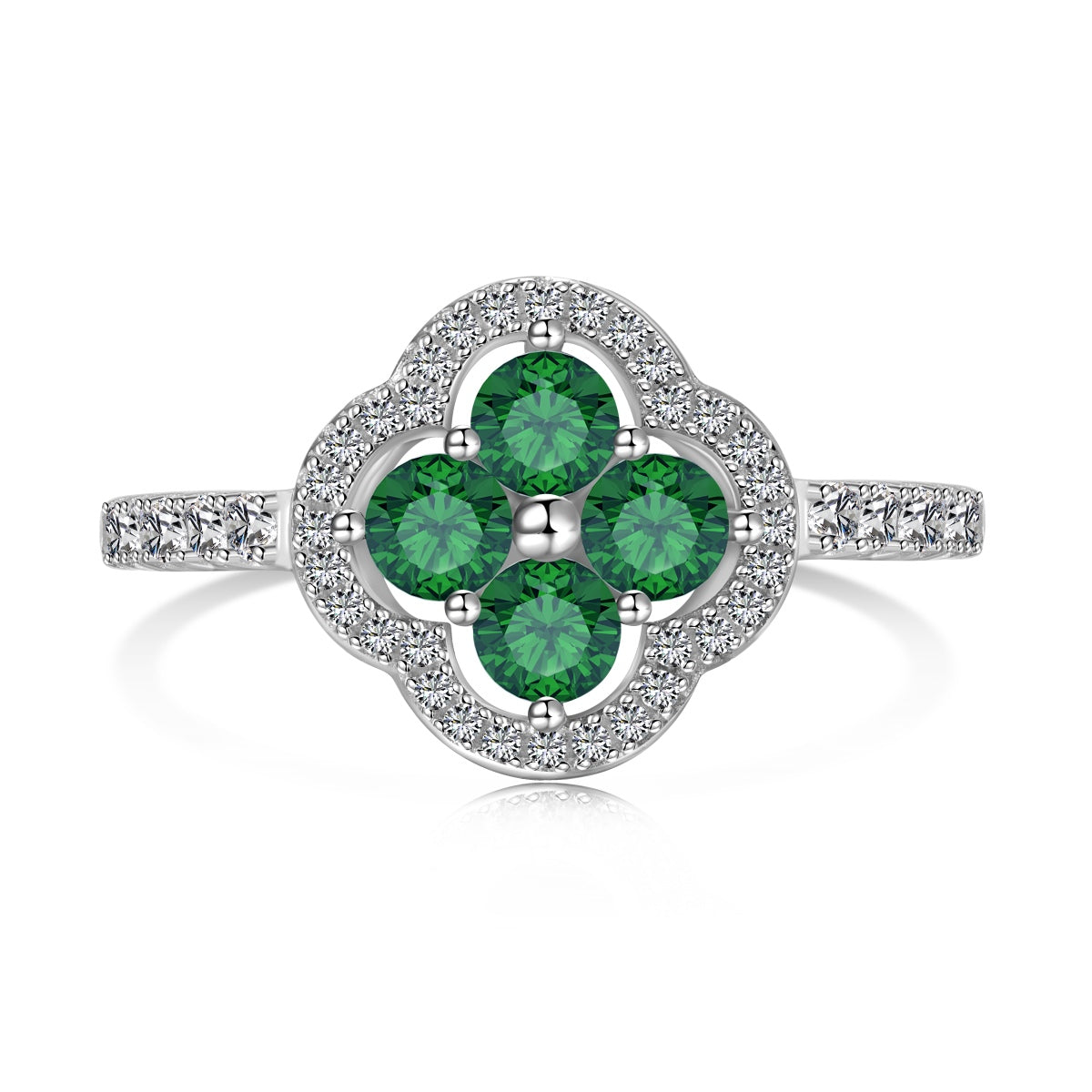 [CiCi]Four Leaf Clover Flower Design Ring