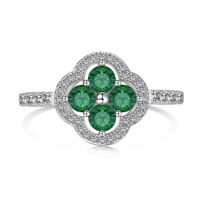 [CiCi]Four Leaf Clover Flower Design Ring