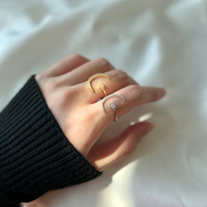 [CiCi]Eternity Moon & Star Ring