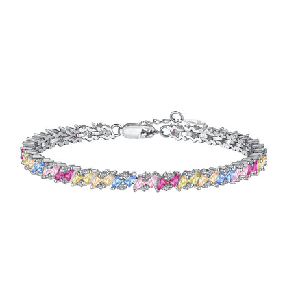 [CiCi]Ornate Sparkling Multi Cut Party Bracelet
