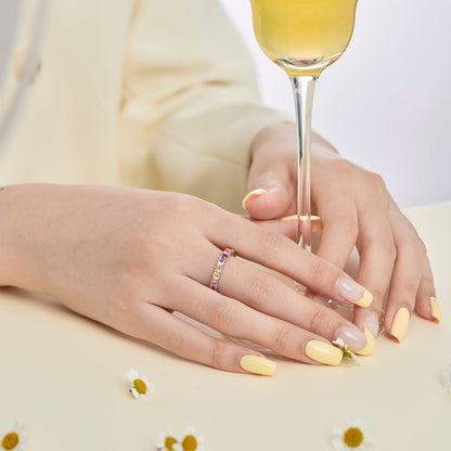 [CiCi]Dazzling Lustrous Round Cut Tennis Ring